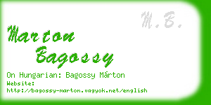 marton bagossy business card